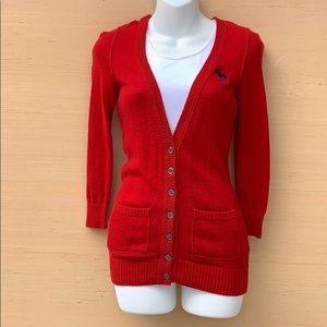 Abercrombie & Fitch Red Cardigan